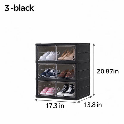 Folding shoe rack, magnetic transparent door shoe cabinet