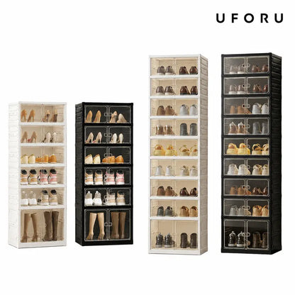 Folding shoe rack, magnetic transparent door shoe cabinet