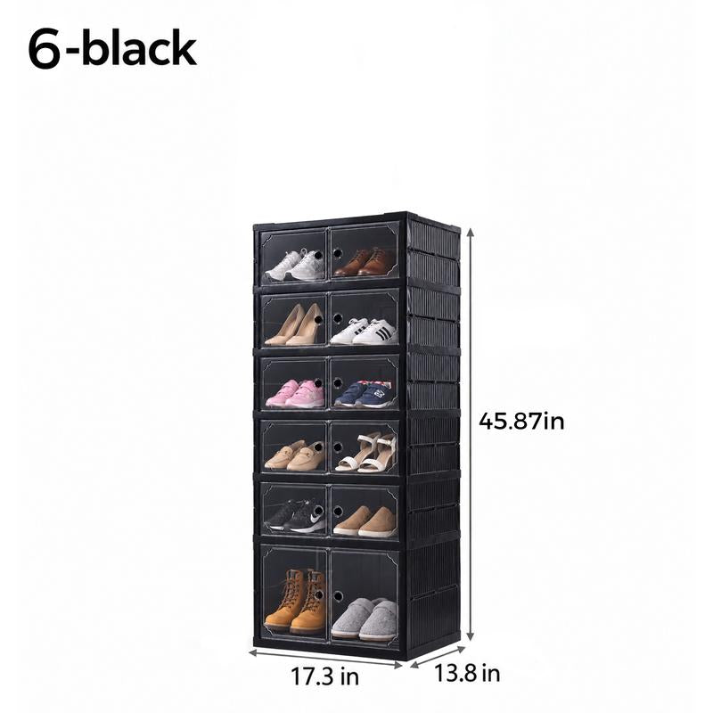 Folding shoe rack, magnetic transparent door shoe cabinet