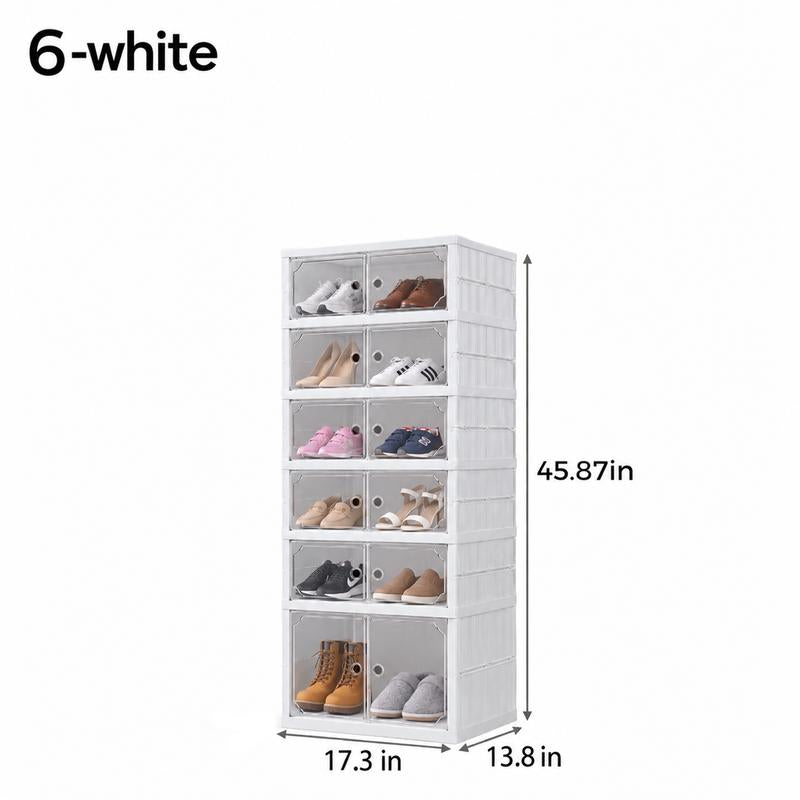 Folding shoe rack, magnetic transparent door shoe cabinet