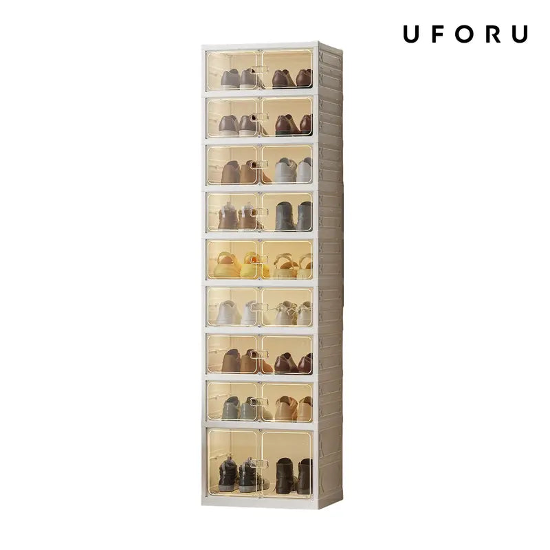 Folding shoe rack, magnetic transparent door shoe cabinet