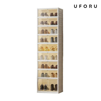 Folding shoe rack, magnetic transparent door shoe cabinet