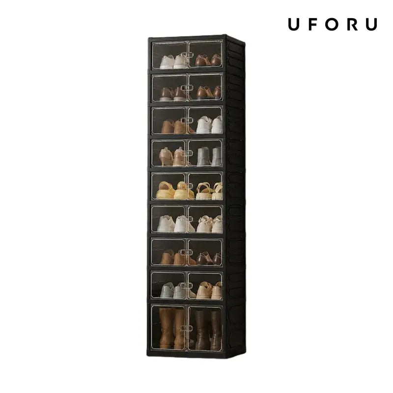 Folding shoe rack, magnetic transparent door shoe cabinet