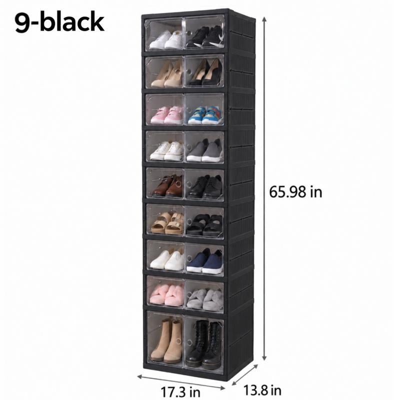 Folding shoe rack, magnetic transparent door shoe cabinet