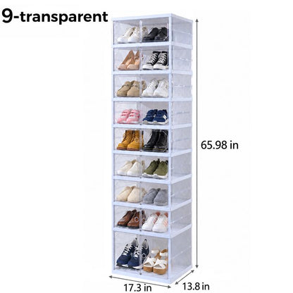 Folding shoe rack, magnetic transparent door shoe cabinet