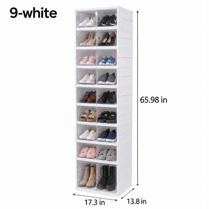 Folding shoe rack, magnetic transparent door shoe cabinet