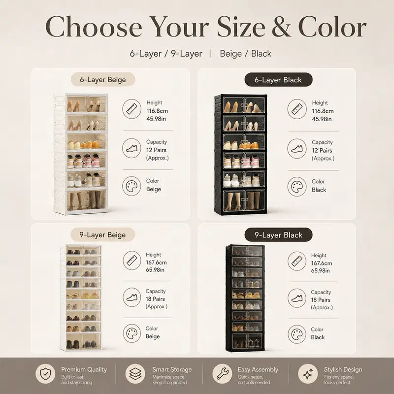 Folding shoe rack, magnetic transparent door shoe cabinet