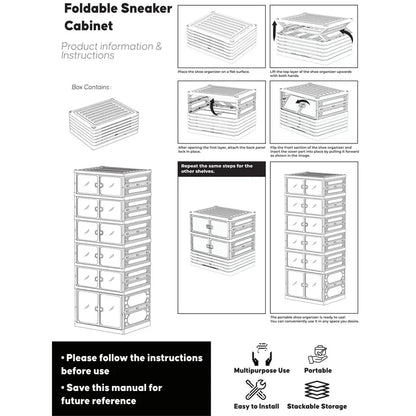 Folding shoe rack, magnetic transparent door shoe cabinet